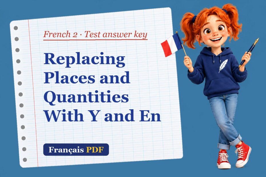 Replacing Places and Quantities With Y and En – French 2 test answer key with Zoé, the Français PDF coach