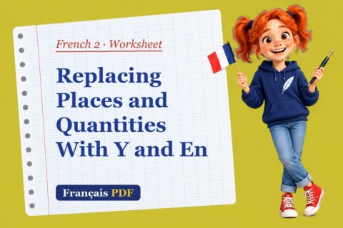 Replacing Places and Quantities With Y and En – French 2 worksheet with Zoé, the Français PDF coach