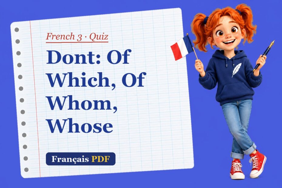 Dont: Of Which, Of Whom, Whose – French 3 quiz with Zoé, the Français PDF coach