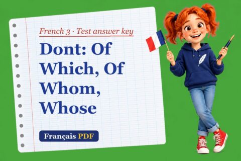 Dont: Of Which, Of Whom, Whose – French 3 test answer key with Zoé, the Français PDF coach