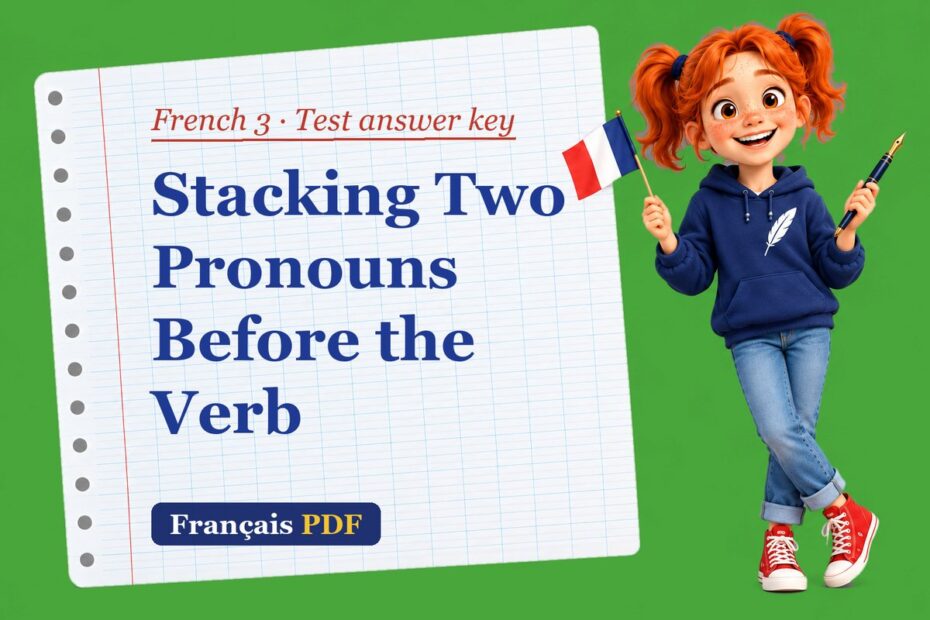 Stacking Two Pronouns Before the Verb – French 3 test answer key with Zoé, the Français PDF coach