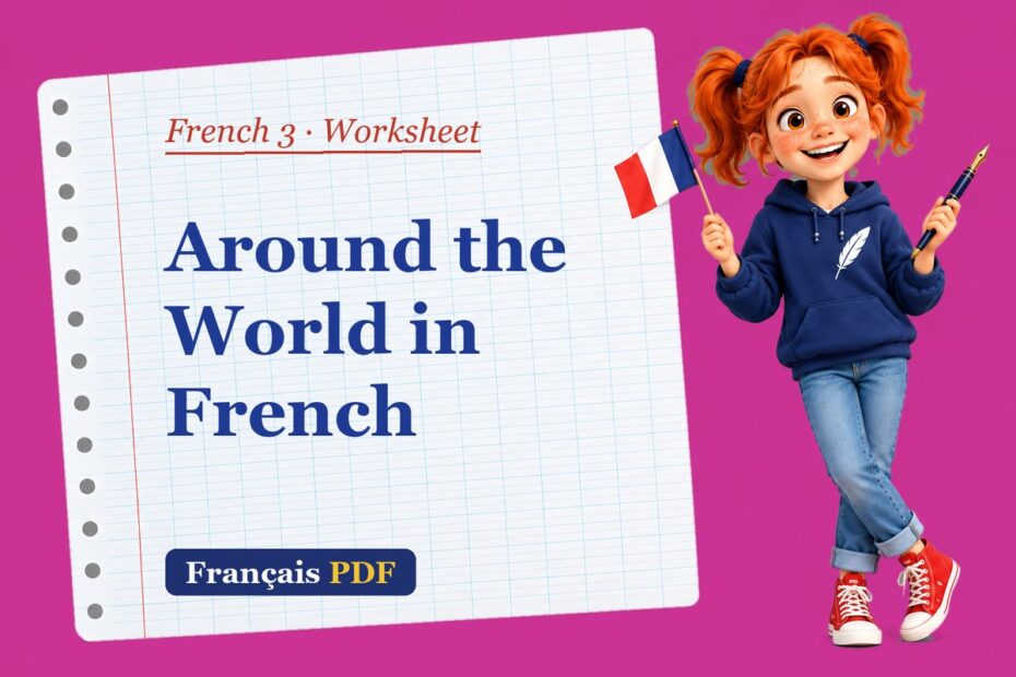 Around the World in French – French 3 worksheet with Zoé, the Français PDF coach