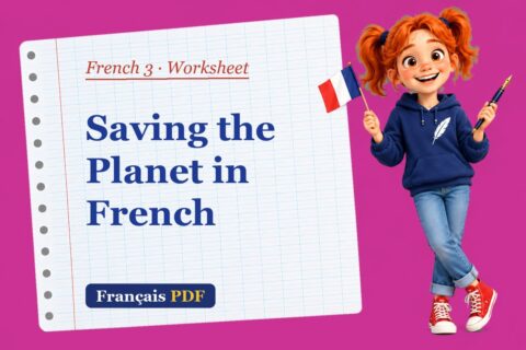Saving the Planet in French – French 3 worksheet with Zoé, the Français PDF coach