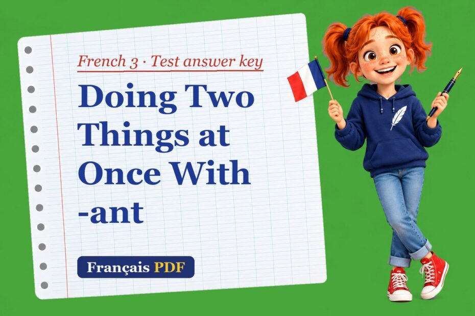 Doing Two Things at Once With -ant – French 3 test answer key with Zoé, the Français PDF coach