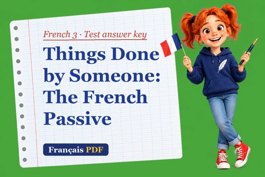 Things Done by Someone: The French Passive – French 3 test answer key with Zoé, the Français PDF coach