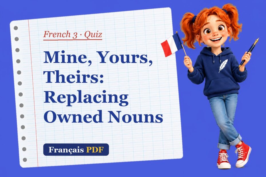 Mine, Yours, Theirs: Replacing Owned Nouns – French 3 quiz with Zoé, the Français PDF coach