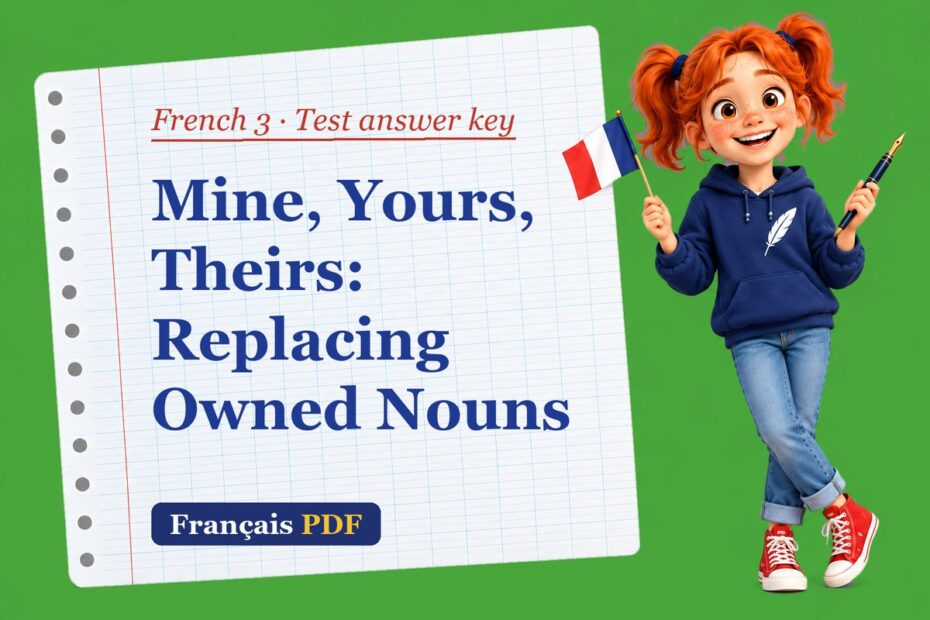 Mine, Yours, Theirs: Replacing Owned Nouns – French 3 test answer key with Zoé, the Français PDF coach