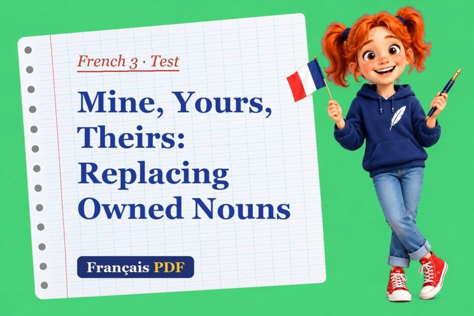 Mine, Yours, Theirs: Replacing Owned Nouns – French 3 test with Zoé, the Français PDF coach