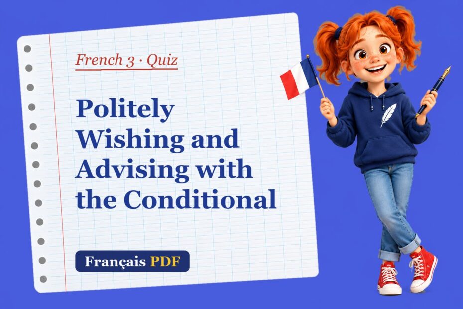 Politely Wishing and Advising with the Conditional – French 3 quiz with Zoé, the Français PDF coach