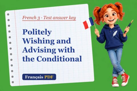 Politely Wishing and Advising with the Conditional – French 3 test answer key with Zoé, the Français PDF coach