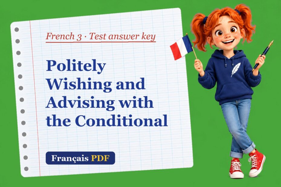Politely Wishing and Advising with the Conditional – French 3 test answer key with Zoé, the Français PDF coach