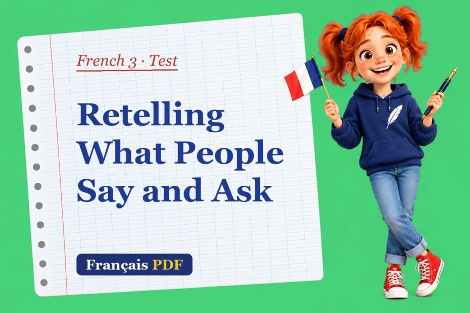 Retelling What People Say and Ask – French 3 test with Zoé, the Français PDF coach