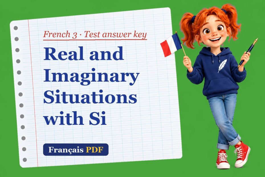Real and Imaginary Situations with Si – French 3 test answer key with Zoé, the Français PDF coach