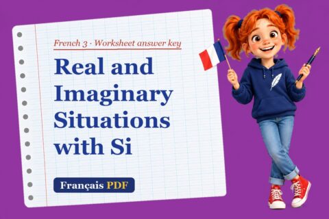 Real and Imaginary Situations with Si – French 3 worksheet answer key with Zoé, the Français PDF coach