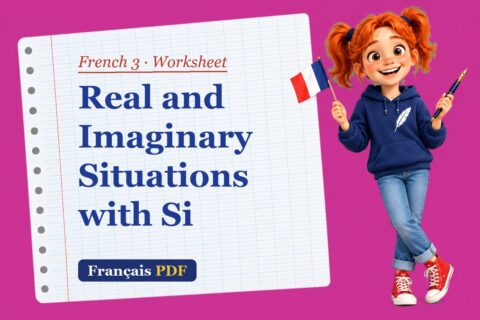 Real and Imaginary Situations with Si – French 3 worksheet with Zoé, the Français PDF coach
