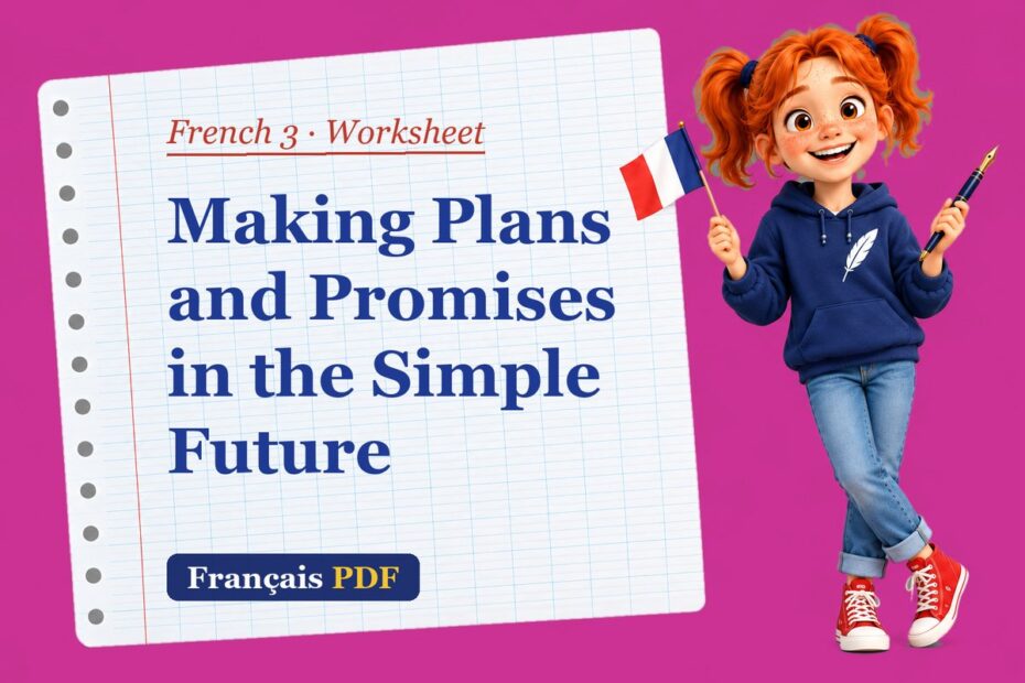 Making Plans and Promises in the Simple Future – French 3 worksheet with Zoé, the Français PDF coach