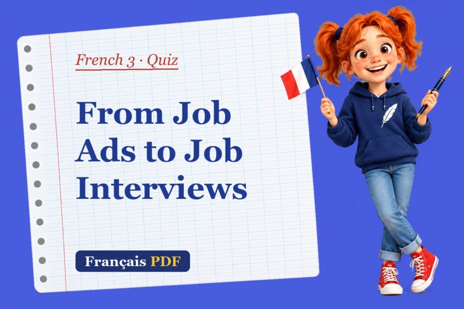 From Job Ads to Job Interviews – French 3 quiz with Zoé, the Français PDF coach