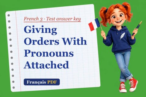 Giving Orders With Pronouns Attached – French 3 test answer key with Zoé, the Français PDF coach