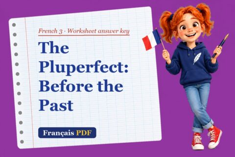 The Pluperfect: Before the Past – French 3 worksheet answer key with Zoé, the Français PDF coach