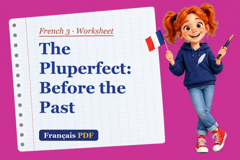 The Pluperfect: Before the Past – French 3 worksheet with Zoé, the Français PDF coach