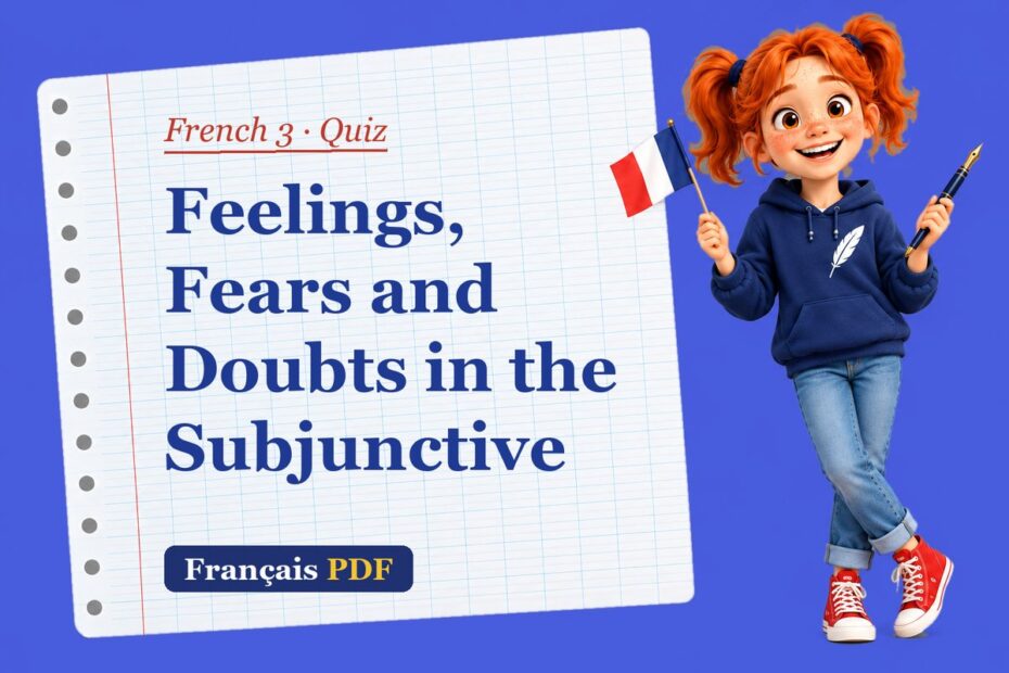 Feelings, Fears and Doubts in the Subjunctive – French 3 quiz with Zoé, the Français PDF coach