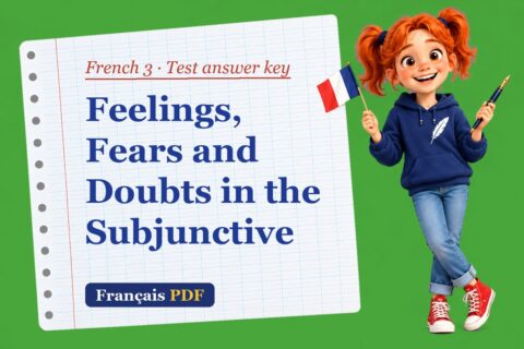 Feelings, Fears and Doubts in the Subjunctive – French 3 test answer key with Zoé, the Français PDF coach