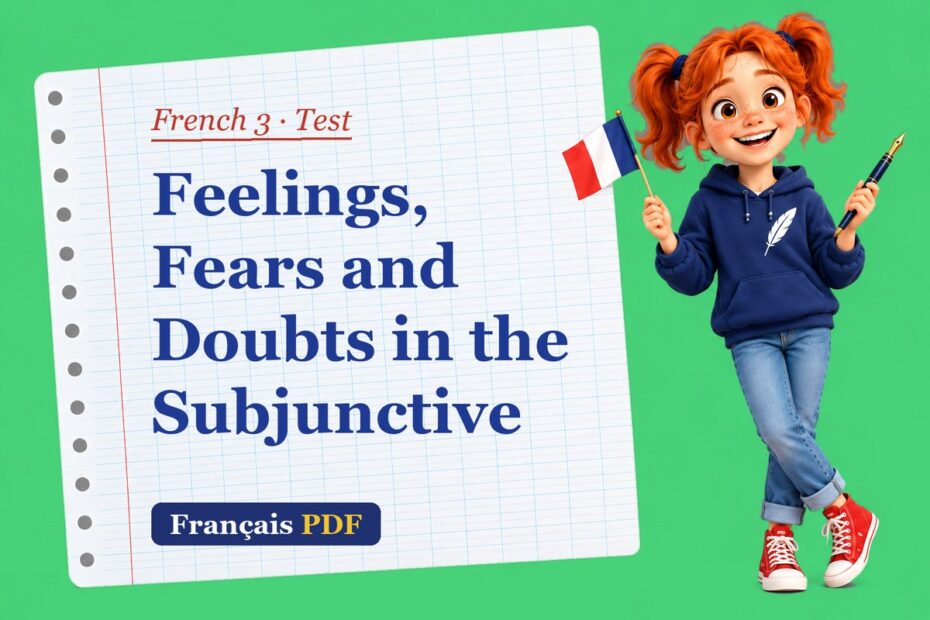 Feelings, Fears and Doubts in the Subjunctive – French 3 test with Zoé, the Français PDF coach