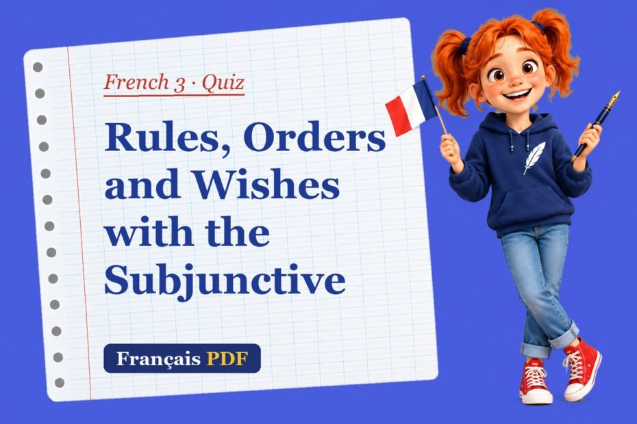 Rules, Orders and Wishes with the Subjunctive – French 3 quiz with Zoé, the Français PDF coach