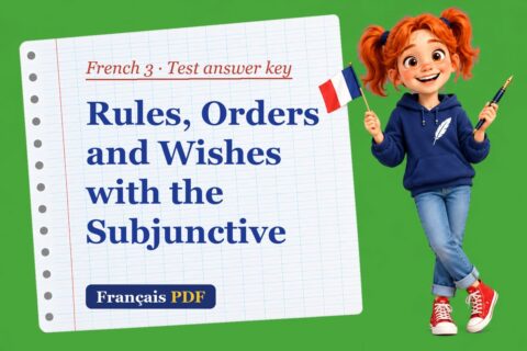 Rules, Orders and Wishes with the Subjunctive – French 3 test answer key with Zoé, the Français PDF coach