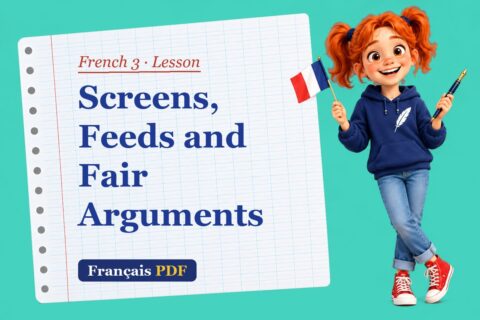 Screens, Feeds and Fair Arguments – French 3 lesson with Zoé, the Français PDF coach