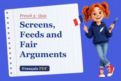 Screens, Feeds and Fair Arguments – French 3 quiz with Zoé, the Français PDF coach