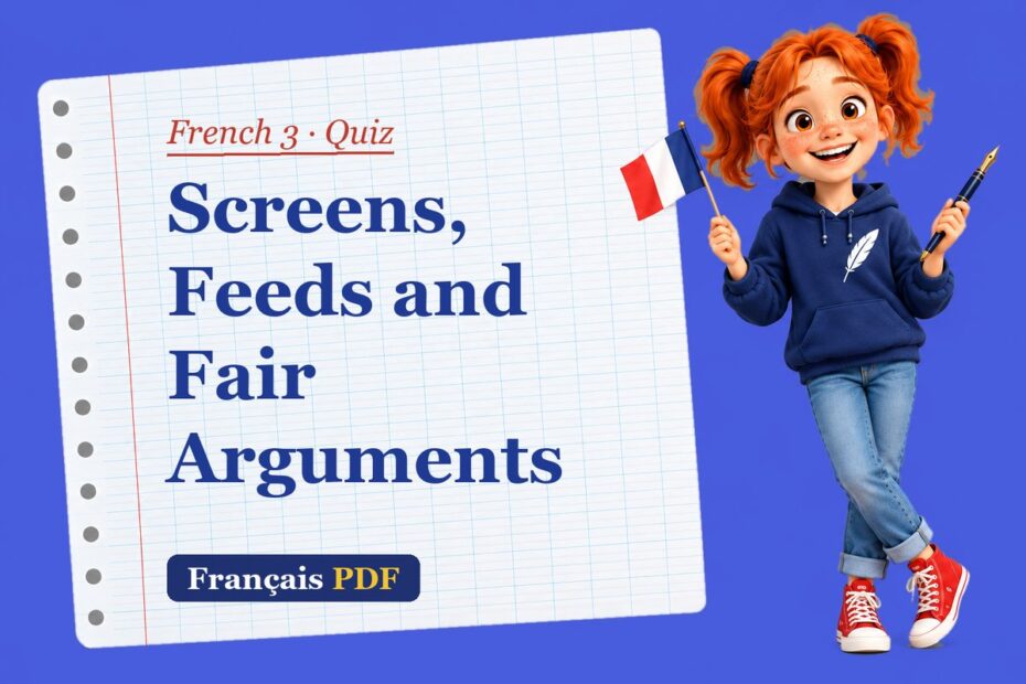 Screens, Feeds and Fair Arguments – French 3 quiz with Zoé, the Français PDF coach