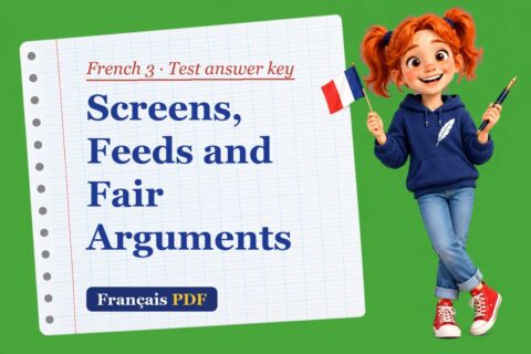 Screens, Feeds and Fair Arguments – French 3 test answer key with Zoé, the Français PDF coach