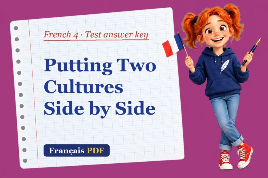 Putting Two Cultures Side by Side – French 4 test answer key with Zoé, the Français PDF coach