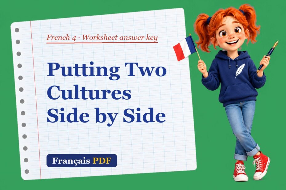 Putting Two Cultures Side by Side – French 4 worksheet answer key with Zoé, the Français PDF coach
