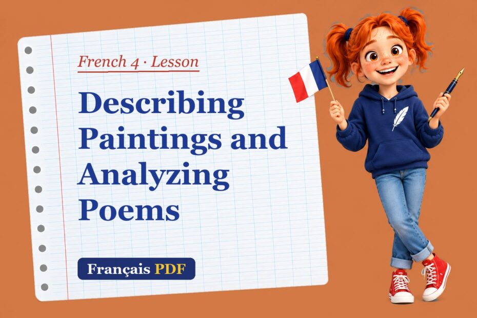 Describing Paintings and Analyzing Poems – French 4 lesson with Zoé, the Français PDF coach