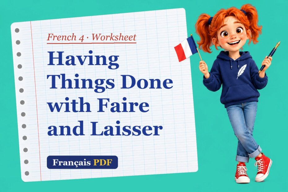 Having Things Done with Faire and Laisser – French 4 worksheet with Zoé, the Français PDF coach
