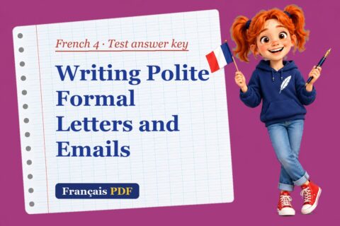 Writing Polite Formal Letters and Emails – French 4 test answer key with Zoé, the Français PDF coach