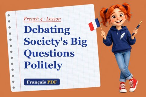 Debating Society's Big Questions Politely – French 4 lesson with Zoé, the Français PDF coach