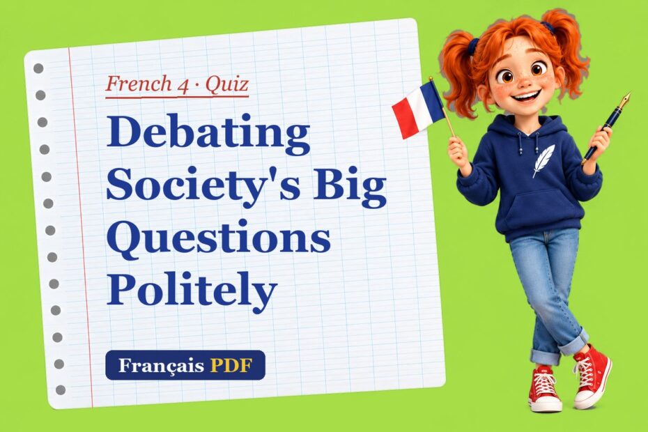 Debating Society's Big Questions Politely – French 4 quiz with Zoé, the Français PDF coach