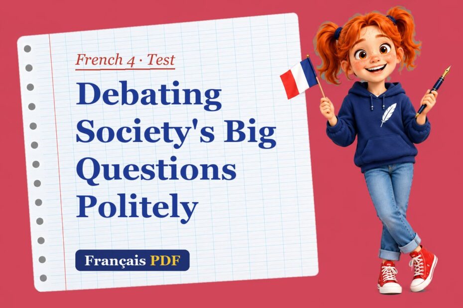 Debating Society's Big Questions Politely – French 4 test with Zoé, the Français PDF coach