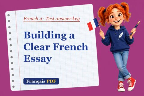 Building a Clear French Essay – French 4 test answer key with Zoé, the Français PDF coach