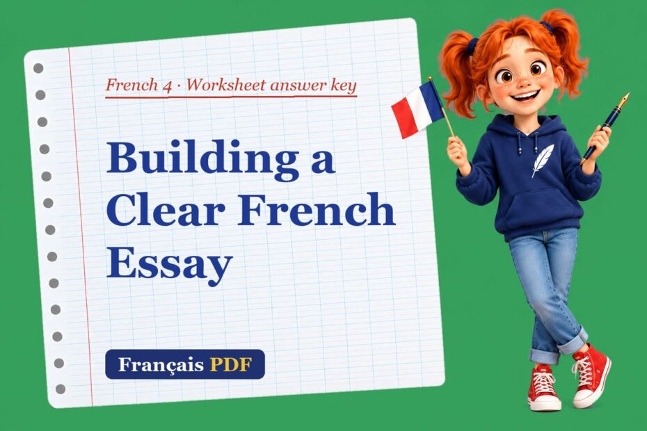 Building a Clear French Essay – French 4 worksheet answer key with Zoé, the Français PDF coach