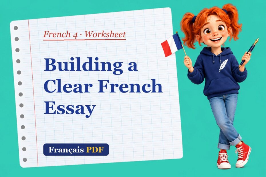 Building a Clear French Essay – French 4 worksheet with Zoé, the Français PDF coach