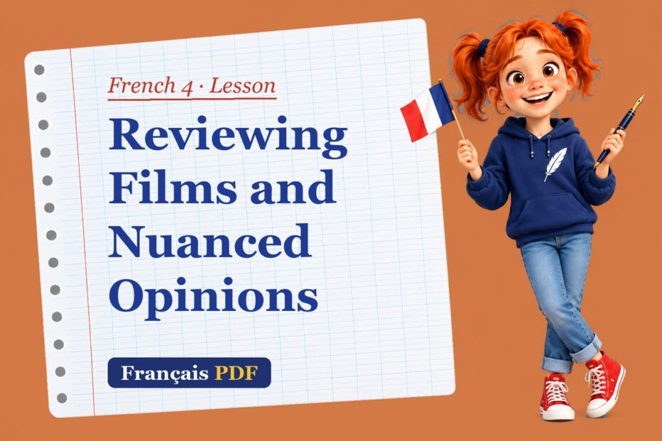 Reviewing Films and Nuanced Opinions – French 4 lesson with Zoé, the Français PDF coach