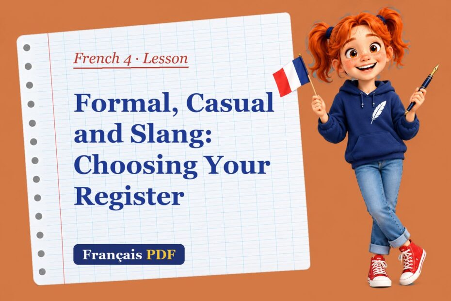 Formal, Casual and Slang: Choosing Your Register – French 4 lesson with Zoé, the Français PDF coach