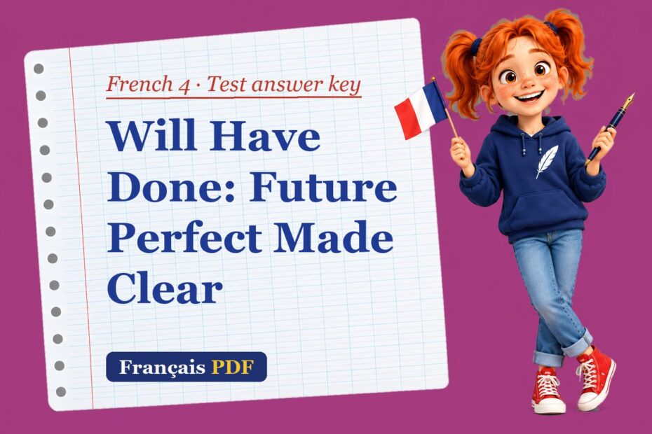 Will Have Done: Future Perfect Made Clear – French 4 test answer key with Zoé, the Français PDF coach