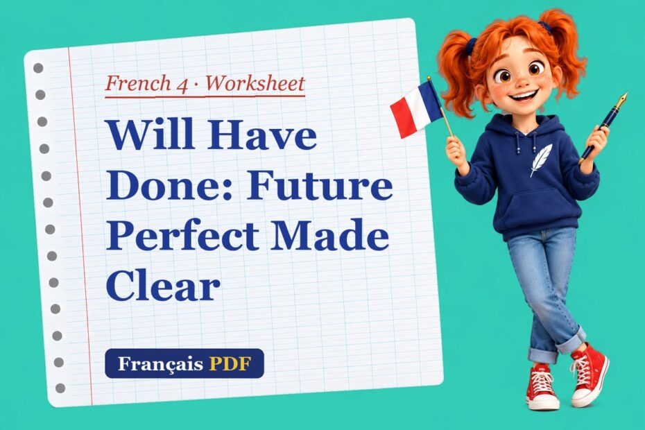 Will Have Done: Future Perfect Made Clear – French 4 worksheet with Zoé, the Français PDF coach
