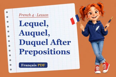 Lequel, Auquel, Duquel After Prepositions – French 4 lesson with Zoé, the Français PDF coach