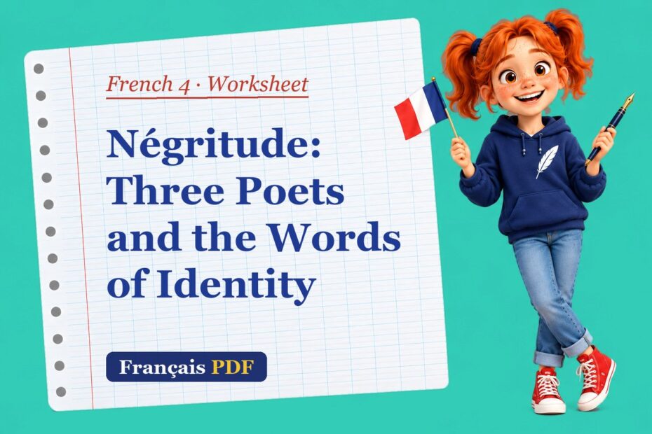 Négritude: Three Poets and the Words of Identity – French 4 worksheet with Zoé, the Français PDF coach